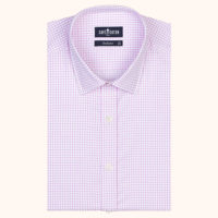 Chemise coupe cintrée à carreaux rose