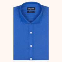 Chemise coupe cintrée en micro oxford ciel