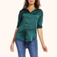 Miss Coquines - Chemise boutonnée en satin 5875-KY