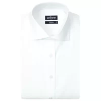 Chemise Coupe Cintrée En Twill À Motifs Blanche