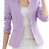 Sfit Femme Manteau Tops Manches Longues Blazer Veste Slim Jacket Casual pour Printemps Automne
TAILLE : XL