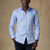 Café Coton Chemise cintrée Smith en natté ciel