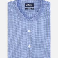 Café Coton Chemise cintrée Landry en vichy bleu